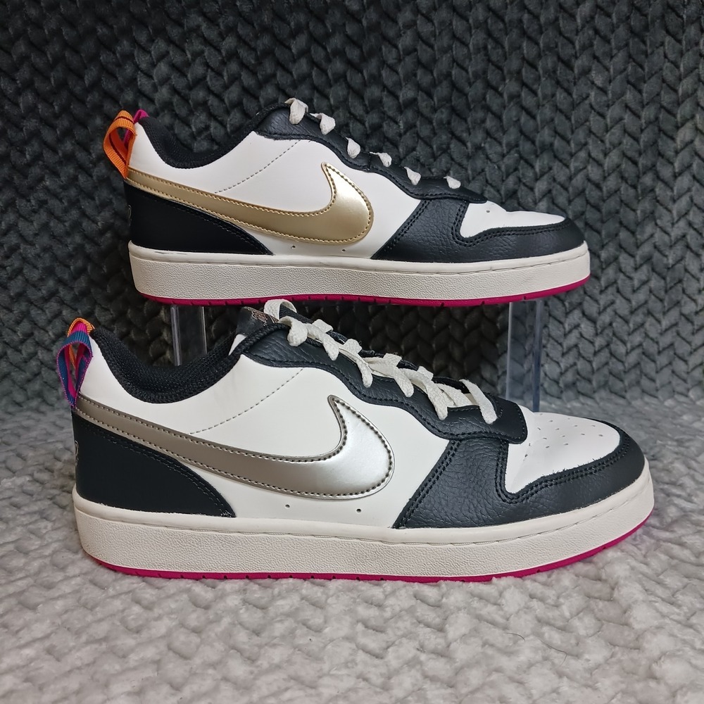 Nike Court Borough Low 2 SE Summit White Pink Prime Youth Sneakers Shoes Size 7Y